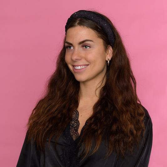 Nikita Hårbøjle med glimmer - Sort