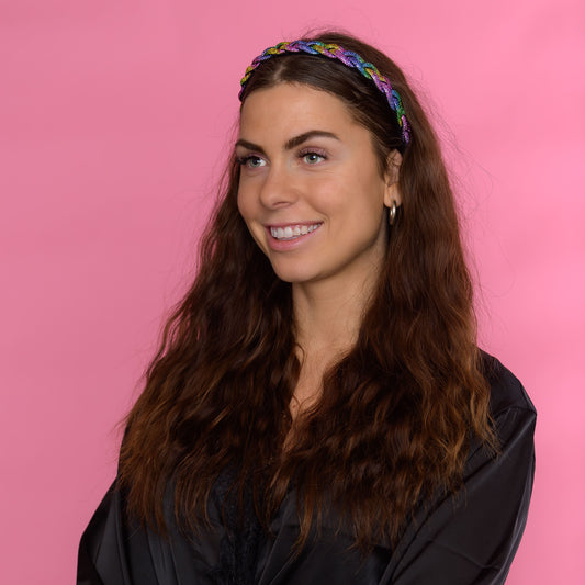 Rebekka Hårbøjle med sten - Regnbue