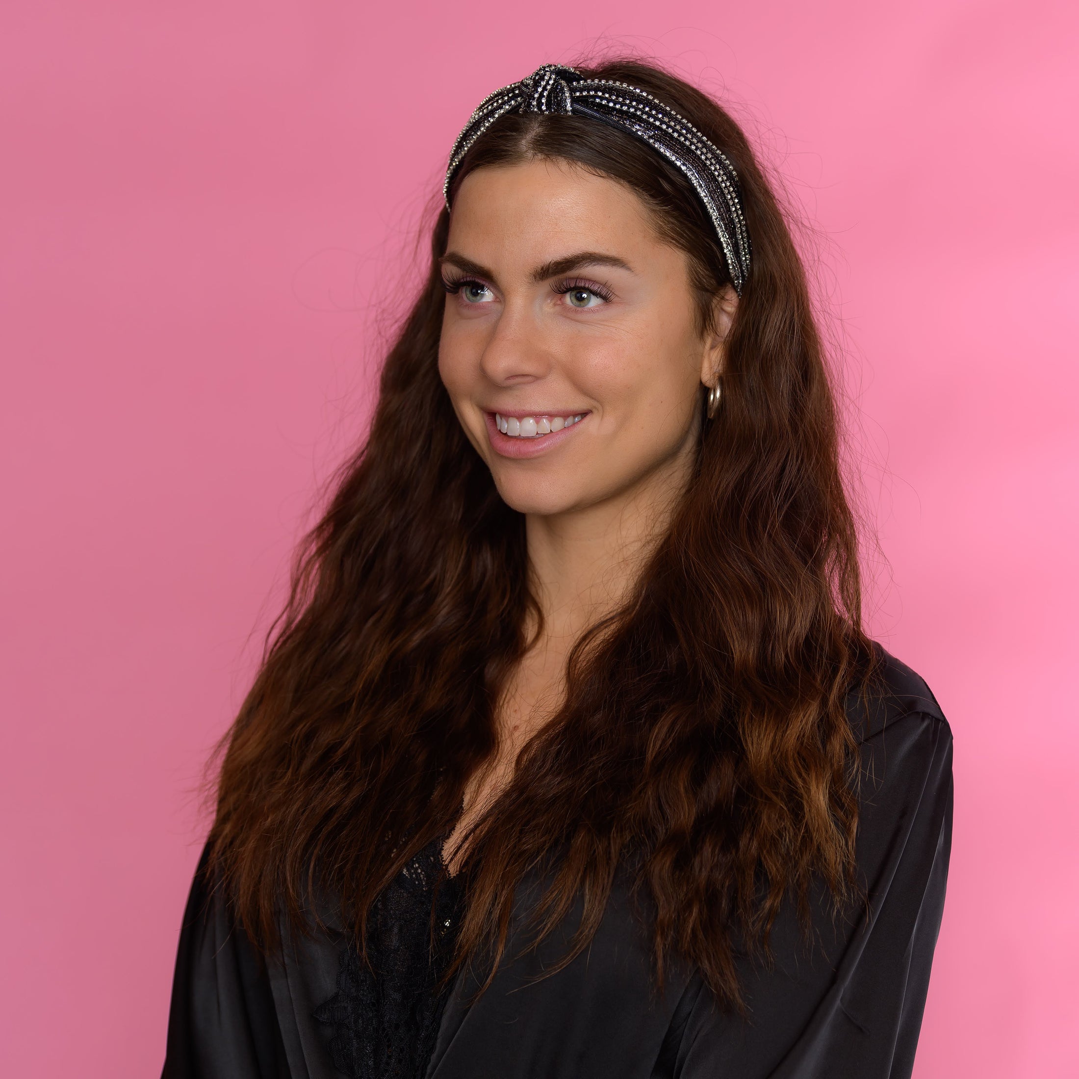 Emily Hårbøjle med sten - Sølv