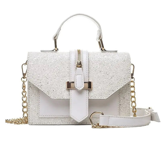 Casandra Glitter Taske - Hvid
