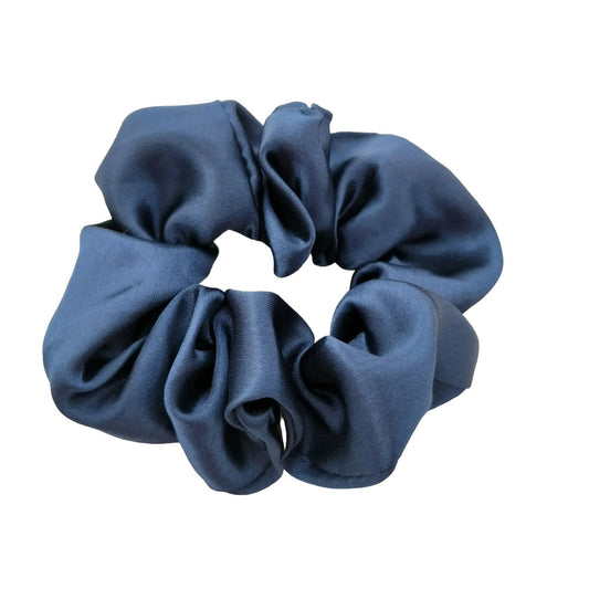 Linea Satin Scrunchie - Marineblå