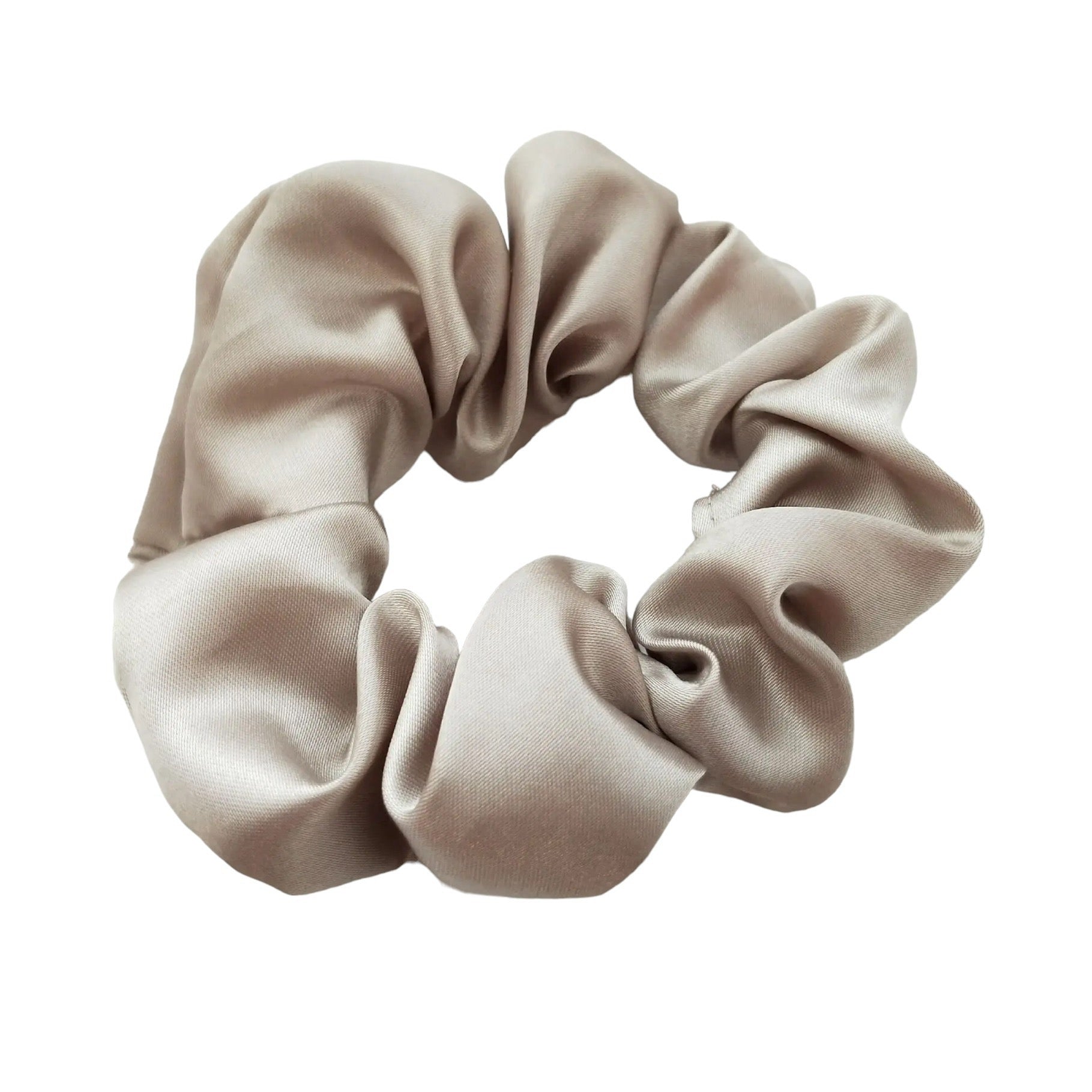 Linea Satin Scrunchie - Beige
