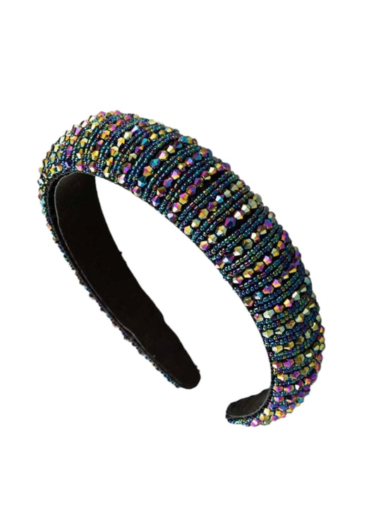 Nicole Hårbøjle med perler - Navy