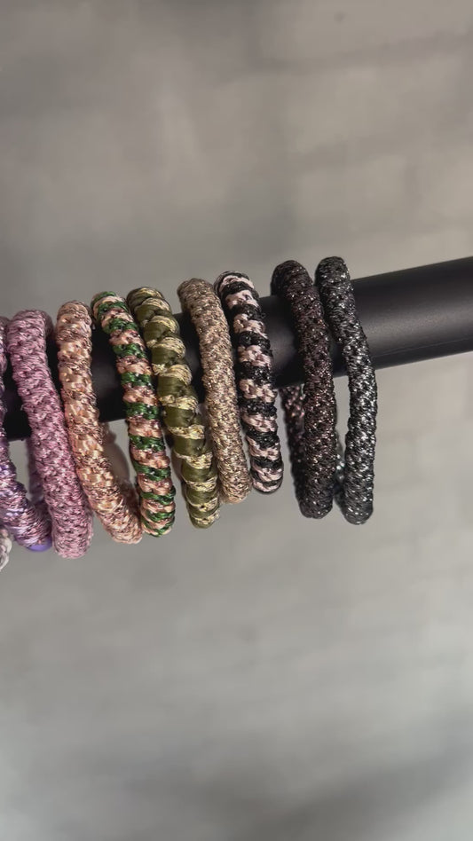 Anine Detangle Hårelastik - Pink/Hvid/Sølv